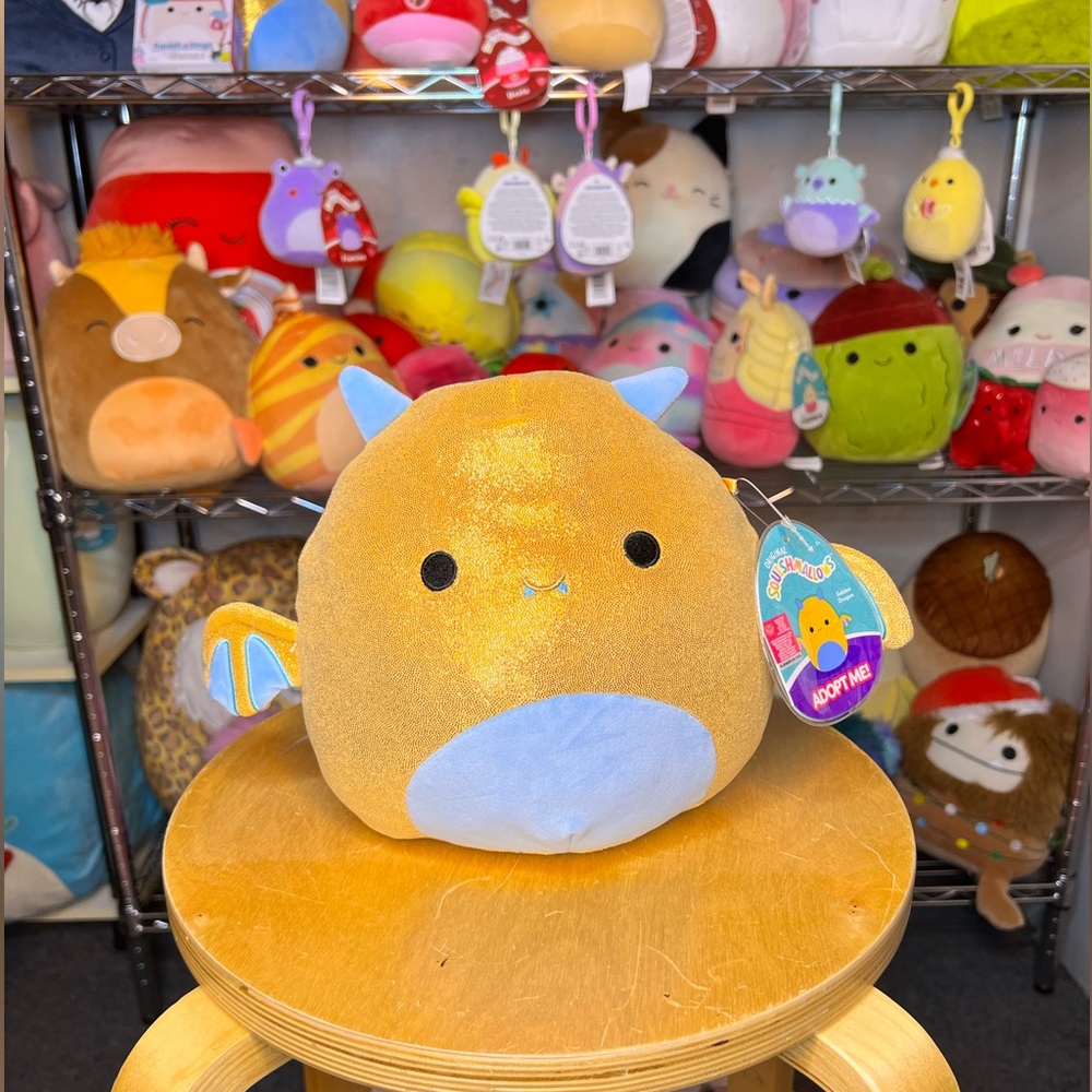 Squishmallows Gold and Blue Dragon Stuffed Animal